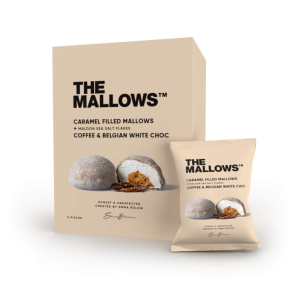 CARAMEL FILLED MALLOWS - COFFEE & BELGIAN WHITE CHOC
