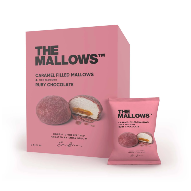 CARAMEL FILLED MALLOWS - RUBY CHOCOLATE