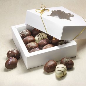 KARDINAL CHOKOLADE - Gave�ske med h�ndlavet 12 p�ske�g