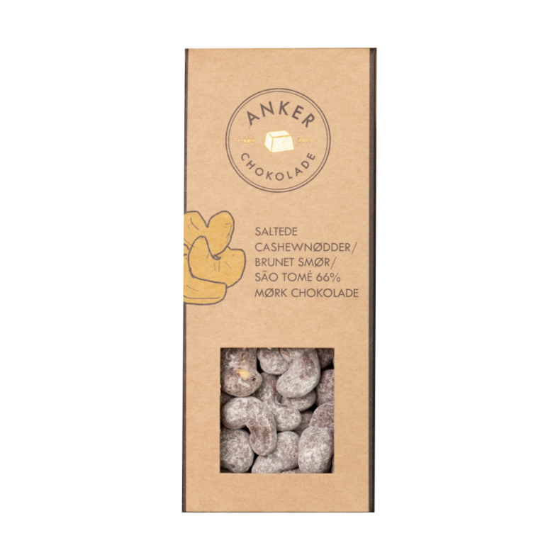 ANKERS DRAGEE - CASHEWN�DDER / BRUNET SM�R / FLORMELIS / S�O TOM� 66% M�RK CHOKOLADE