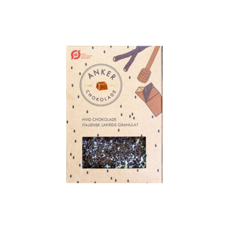 ANKERS PLADER - HVID CHOKOLADE / LAKRIDSGRANULAT