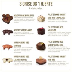 JULESKE ASSORT. GRISE, HJERTE OG FYLDT CHOKOLADE