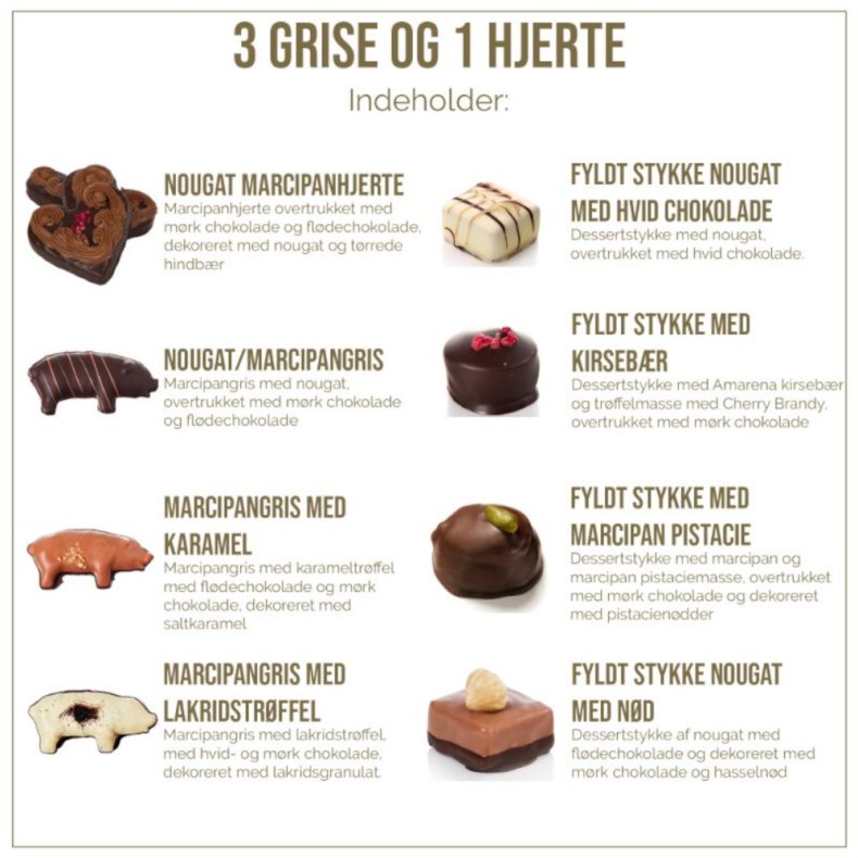 JULESKE ASSORT. GRISE, HJERTE OG FYLDT CHOKOLADE